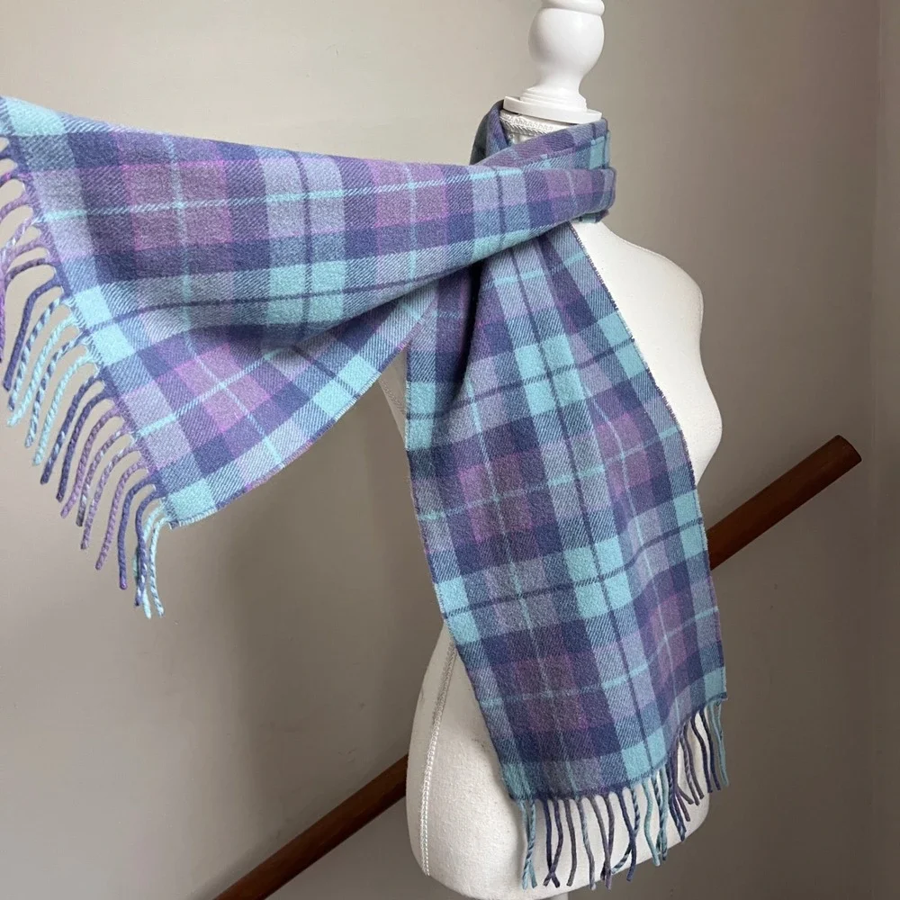 Vintage Plaid Wool Neck Scarf James Pringle Weavers Tartan Made In Scotland‎